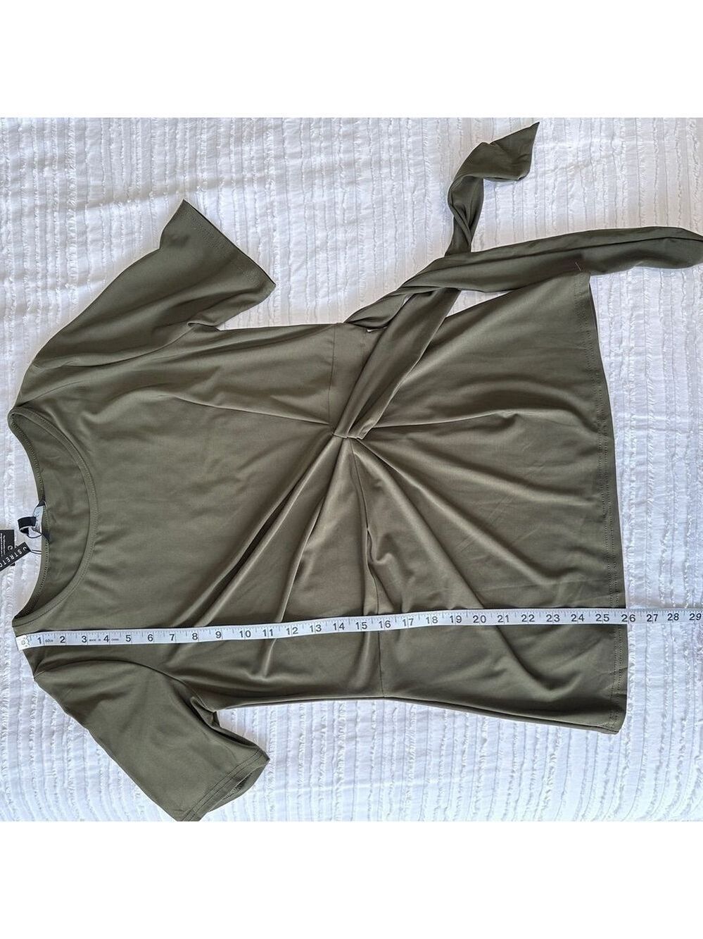 Women's DKR & Co Green Short Sleeve Tie-Front Top Size S New - Picture 7 of 8
